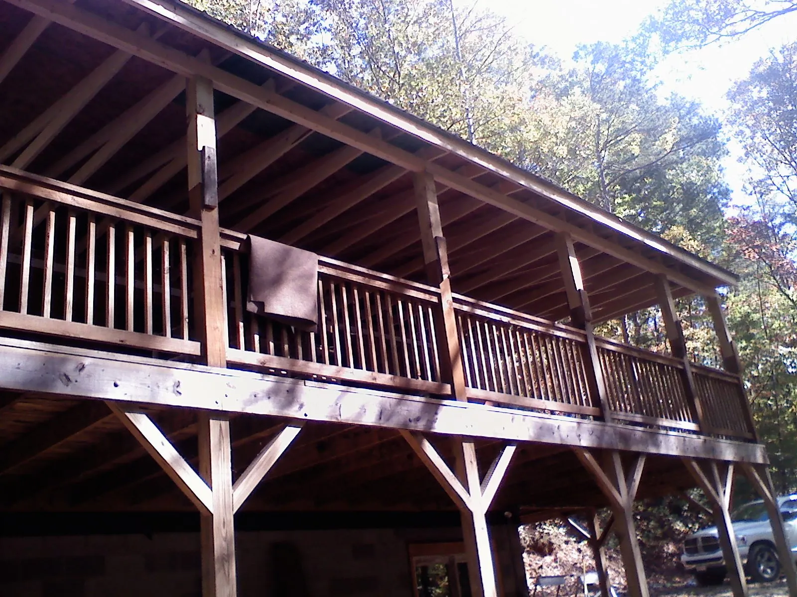 Timber framing under a new elevated porch and deck — Roof Leak Repair in New Freedom by Roofing Brothers